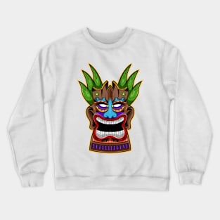 Tiki Mask Green Hair Crewneck Sweatshirt